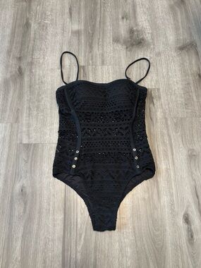 Cute Black Lace One-piece SWIMSUIT